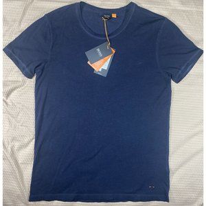 NWT Hugo Boss Troy Casual Short Sleeve Orange Label Dark Blue T-Shirt Mens L NEW